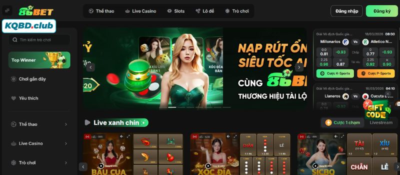 86BET là nhà cái uy tín với hệ thống trò chơi đa dạng và giao dịch nhanh chóng