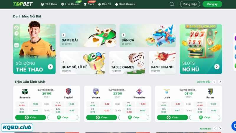 TOPBET là một trong những đơn vị cá cược nổi bật trên thị trường giải trí trực tuyến TOPBET là một trong những đơn vị cá cược nổi bật trên thị trường giải trí trực tuyến