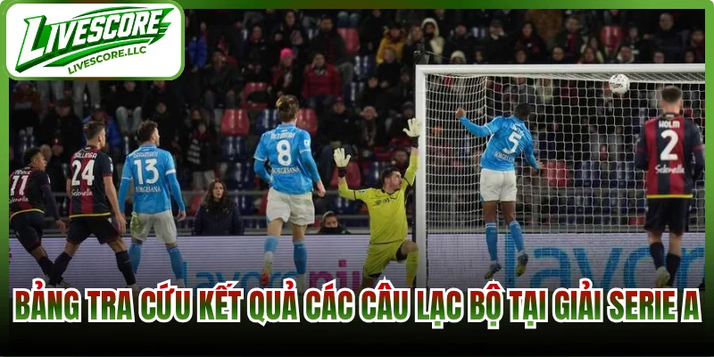 Bảng tra cứu kết quả các câu lạc bộ tại giải Serie A